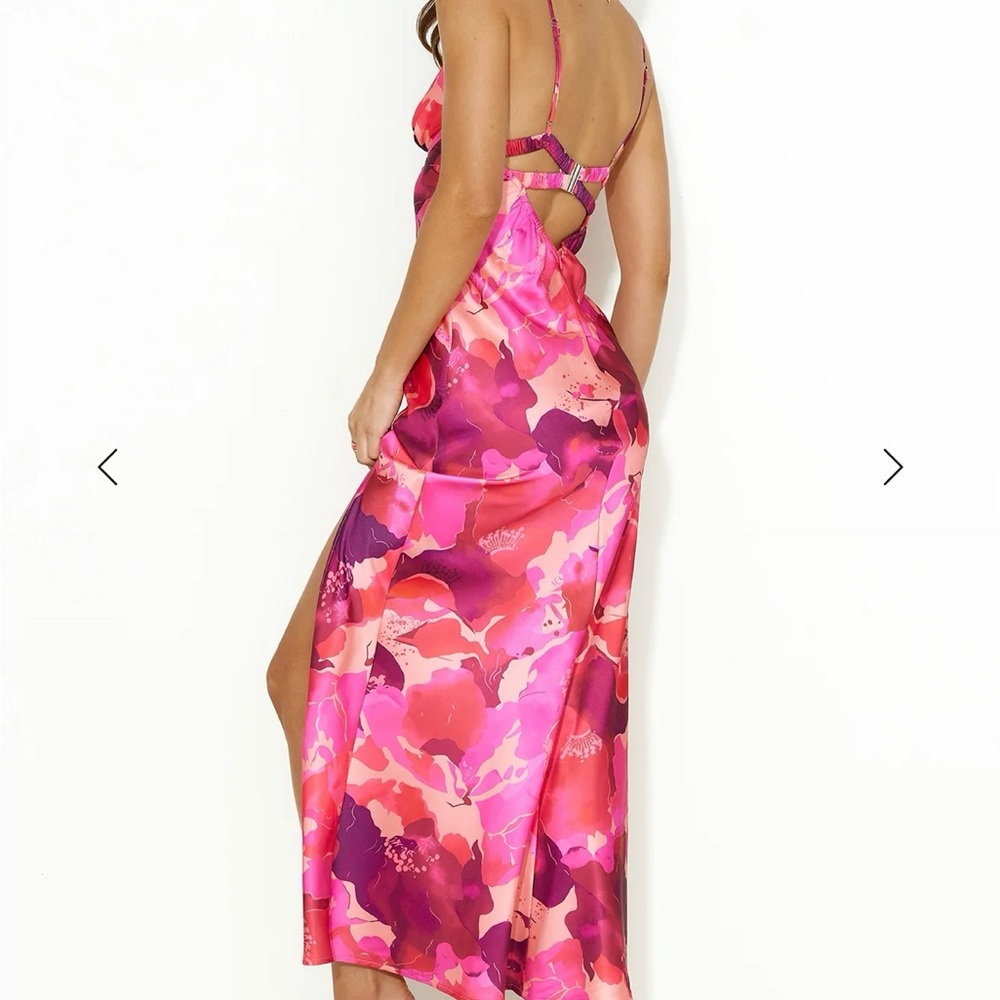 Hello Molly Pink & Fuchsia Floral Print Maxi Slip Dress - Picture 4 of 13